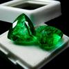 Natural COLOMBIAN Emerald Trillion Cut 17.58 Ct CERTIFIED Green Pair Gemstone