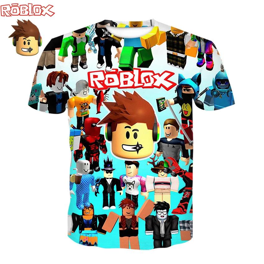 Summer Kids Roblox Anime Game Print Tee Boys Clothes Girls Tops