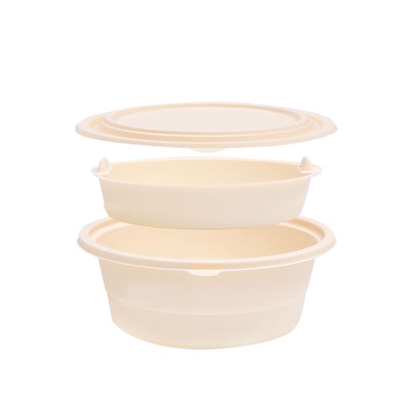 Homeglen Corn Starch 1200ml Round Disposable Meal Boxes (200 Sets)