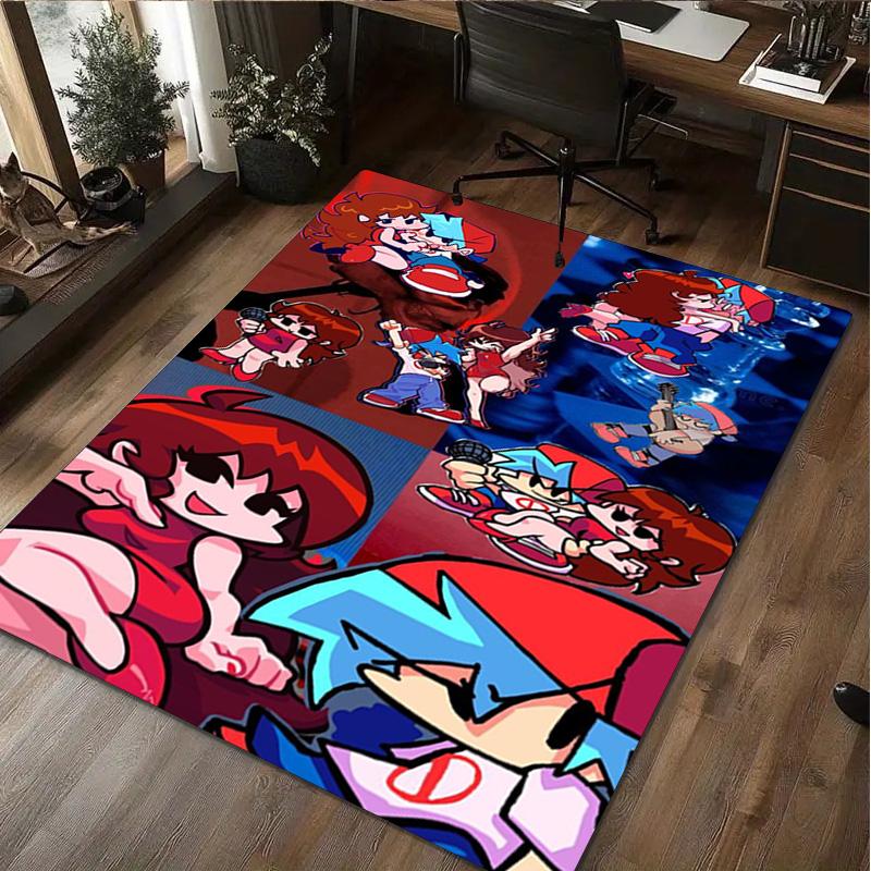 Friday Night Funkin' Logo Home carpet Office Decorative Carpet For Living Room Bedroom Door Mat Floor Rug Computer Chair Area Rug