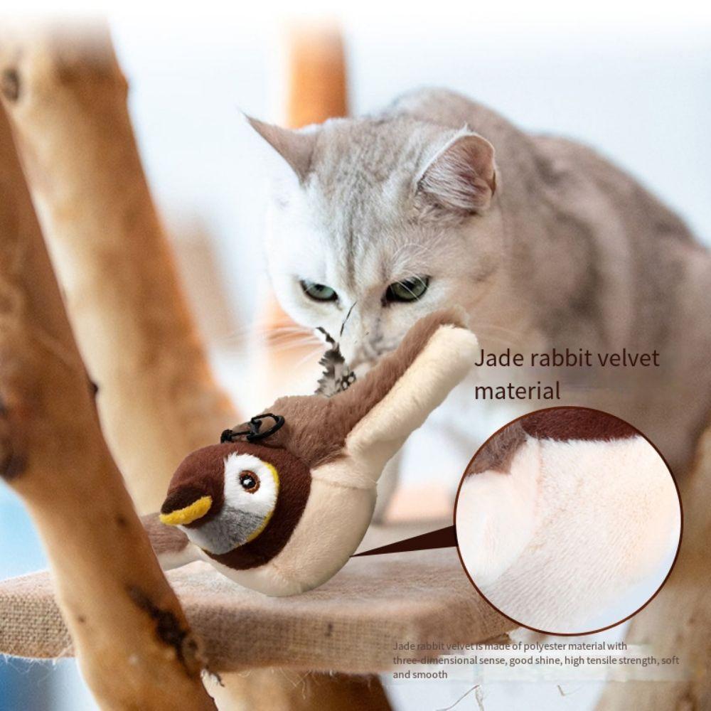 USB Rechargeable Cat Toys with Cat Mint Plush Flapping Bird Cat Toys  Indoor Cats