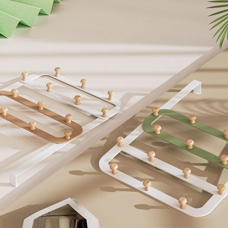 Hanging Clothes Hook Behind The Door No Drilling Installation Multiple Rows Hangers Wall Mount Bedroom Clothes Hook