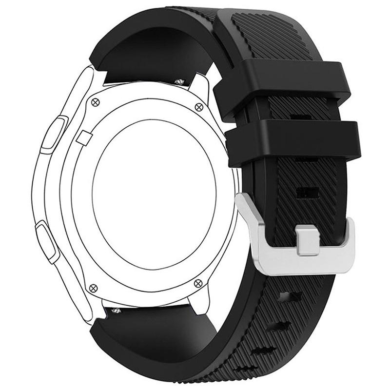 Quick Release Silicone Replacement Strap Wrist Watch Band with Stainless Metal Clasp for Samsung Gear S3
