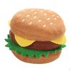Pet Dog Hamburger Chew Toys Squeaky Plush Teething Clean