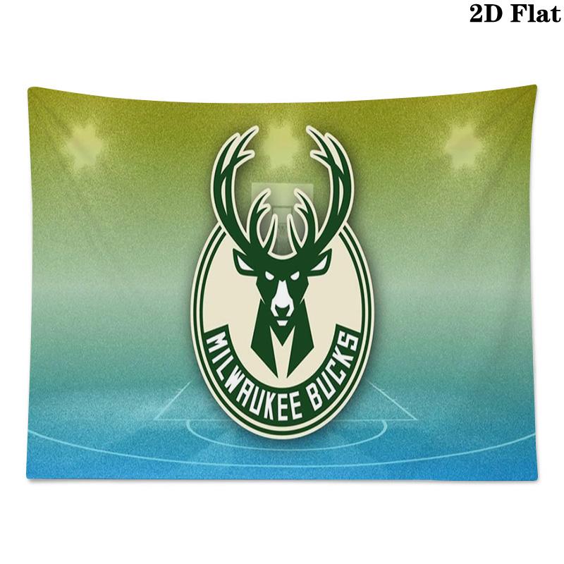 Milwaukee Bucks Logo Wall Tapestry Aesthetic Wall Hanging Printed Fabric Blanket Decorative Tapestries for Bedroom Living Room Home Decor