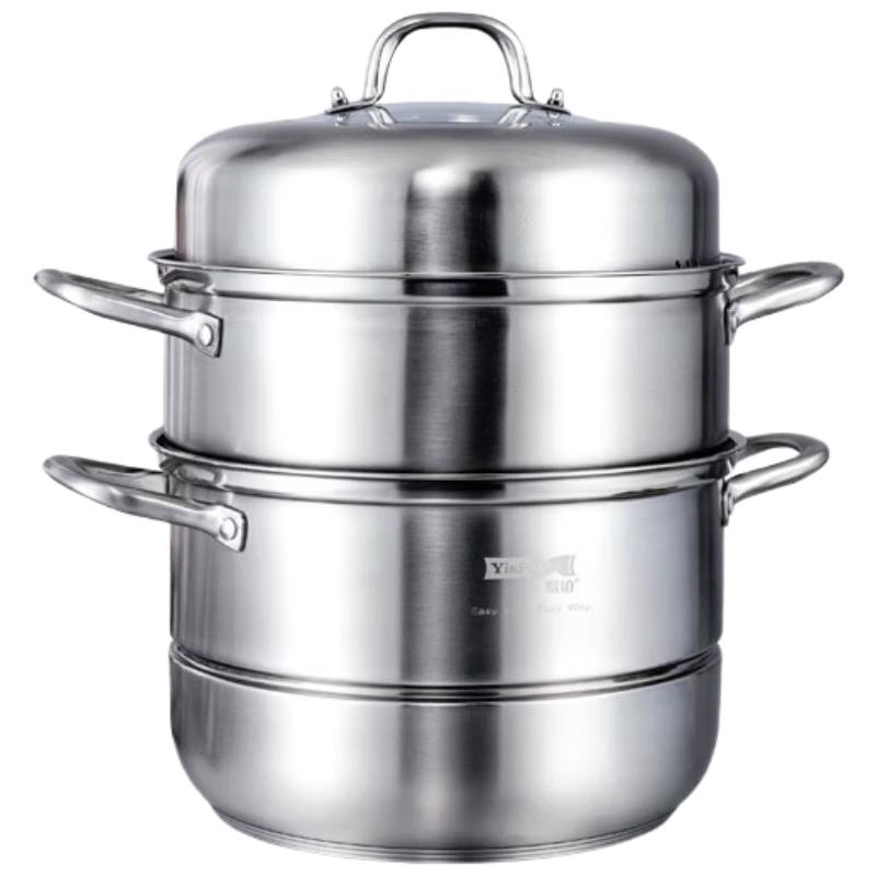 3-Layer 30cm Stainless Steel Steamer Pot