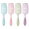 New Women's Plastic Rib Comb for Fluffy Styling & Scalp Massage - Large Curved Design for Long Hair