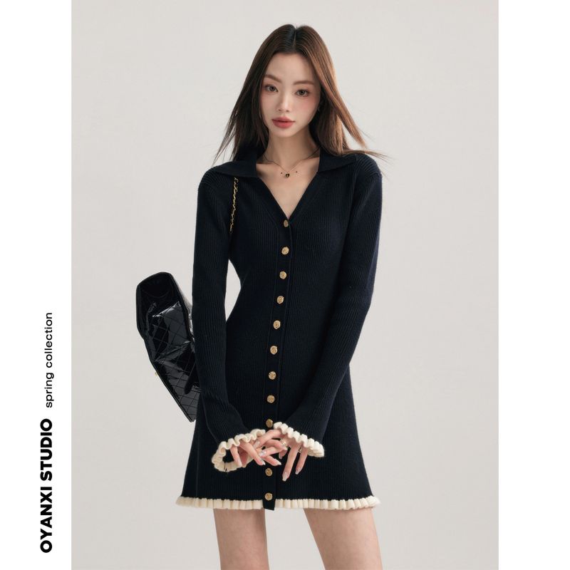

Ouyang Xi Woolen French Style All-Matching Slim Looking High Waist Skirt