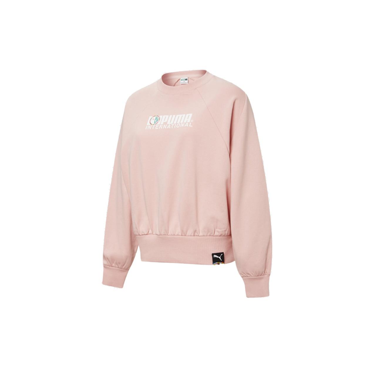 (WMNS) PUMA Round-neck Printing Sweatshirt Pink/Red Women s 531292-15 M