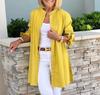 Cardigan en coton coupe slim à simple boutonnage et manches longues avec col rabattu