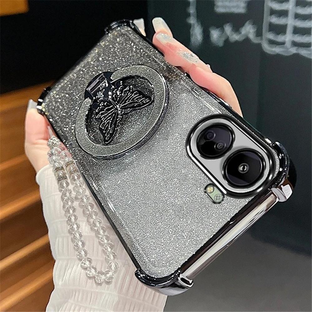 Glitter Vlinder Kristallen Armband Telefoonhoesje Voor Xiaomi 15T Pro 14T 13T 12T 11 Lite 12 17 Pro Max Schokbestendig Zacht Siliconen Hoesje