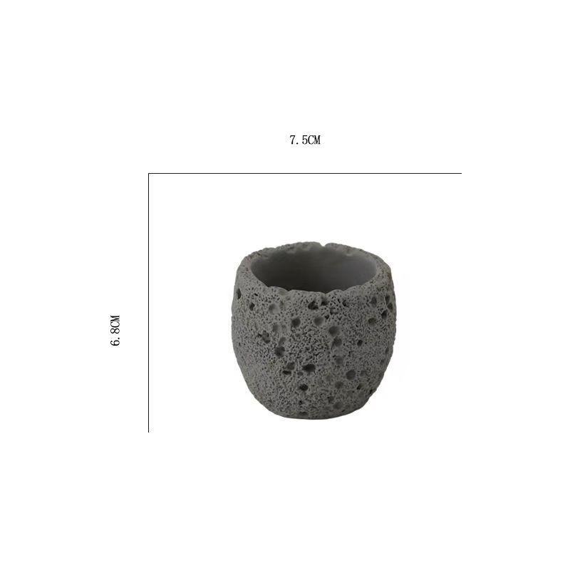Milk White Creative Volcanic Stone Pattern Cement Succulent Flower Pot Office Home Desktop Decoration Green Plant Flowers