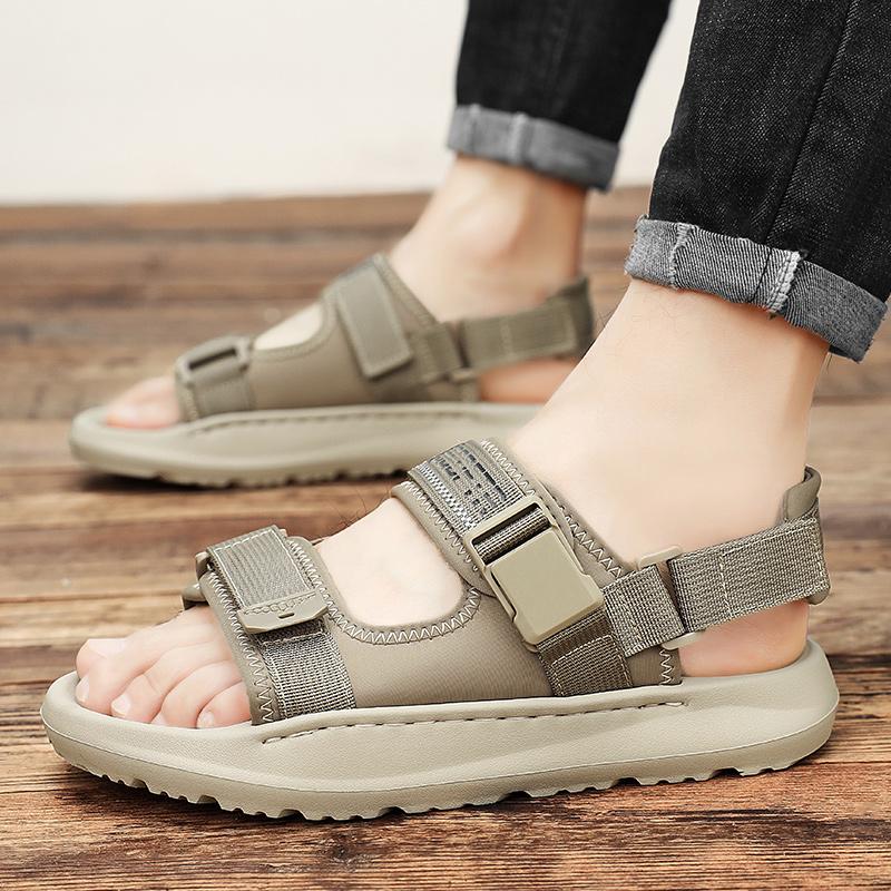 Fashion Summer Outdoor Anti-slip Wearable Sandals Men Fashion Breathable Cool Casual Beach Sandals Comfort Soft Sole Leather Sandalias