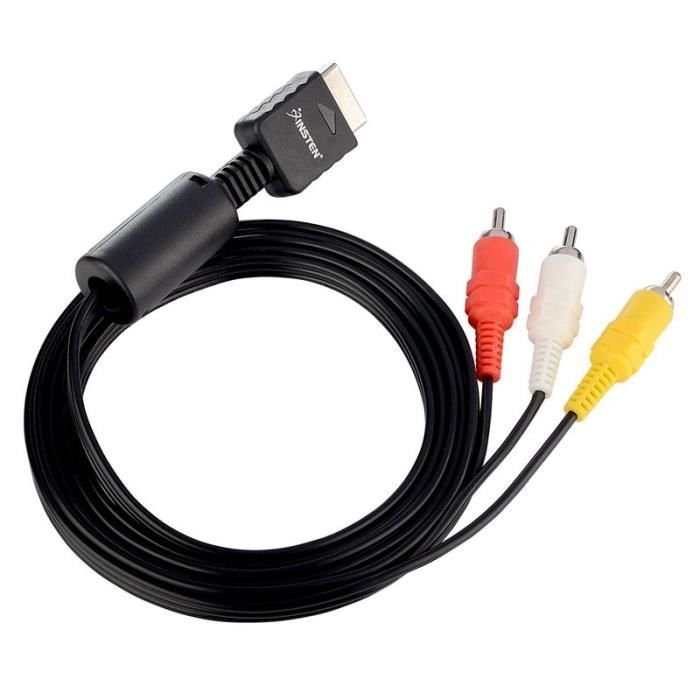 AV Cable - INSTEN - For PlayStation 1/2/3 - Audio/Video Connectors - Wired - Black