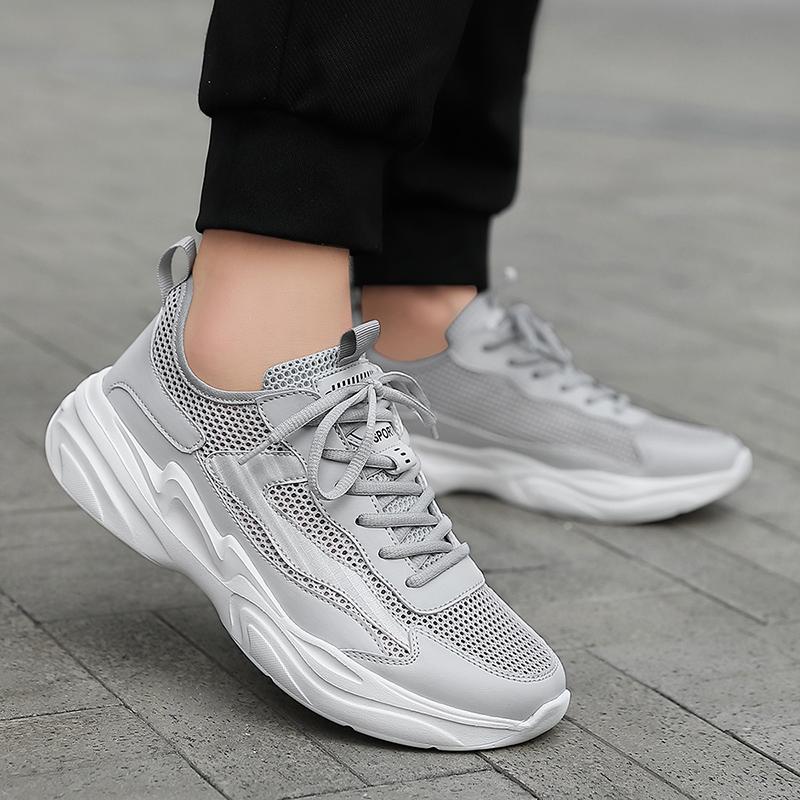 Fashion Summer Mens Lightweight Casual Sneakers Men Breathable Sport Shoes Cheap Sneakers Big Plus Size 46 Black Gray Walking Flat