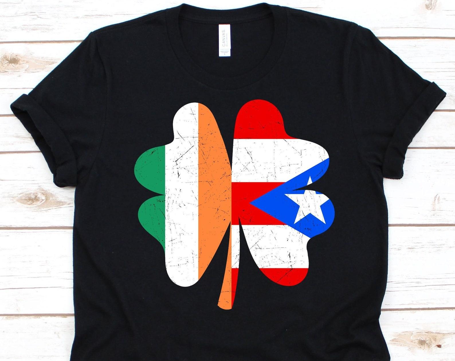 Puerto Rico Ireland Flag Shamrock Shirt, St. Patrick s Day Gift, Saint Patrick Feast, Shamrock Shirt, Puerto Rico Flag, Irish Puerto Rican XL