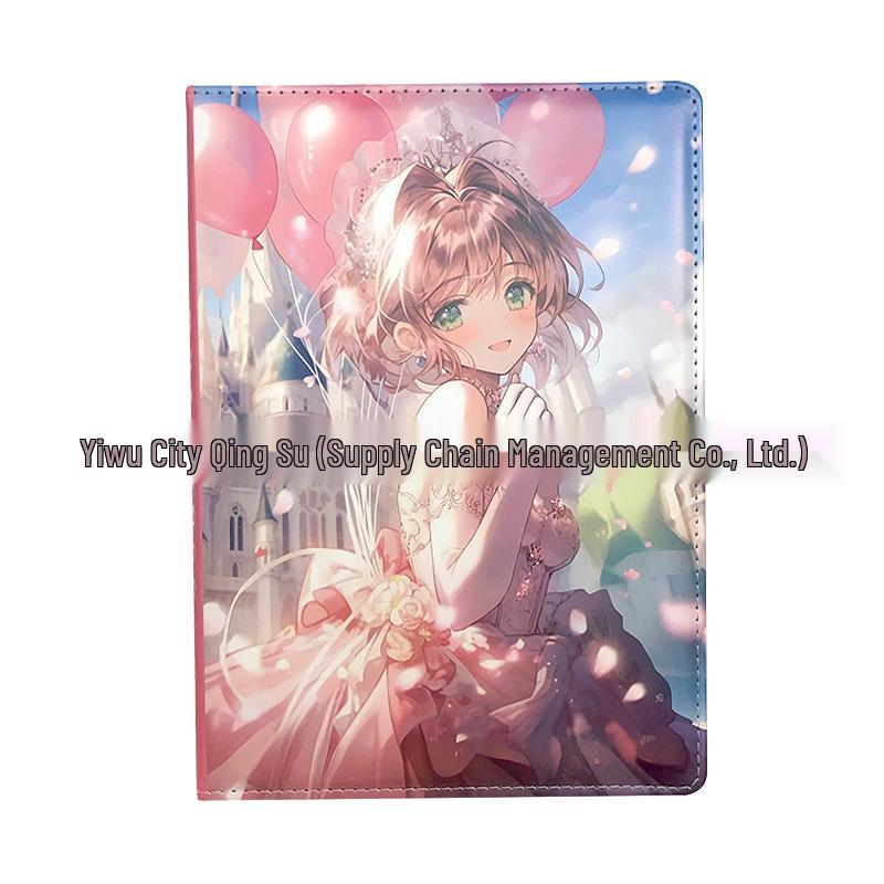 Sakura Anime Hardcover Planner: B5 Balloon Design, Colored Page Leather Diary Notebook Cover A-170