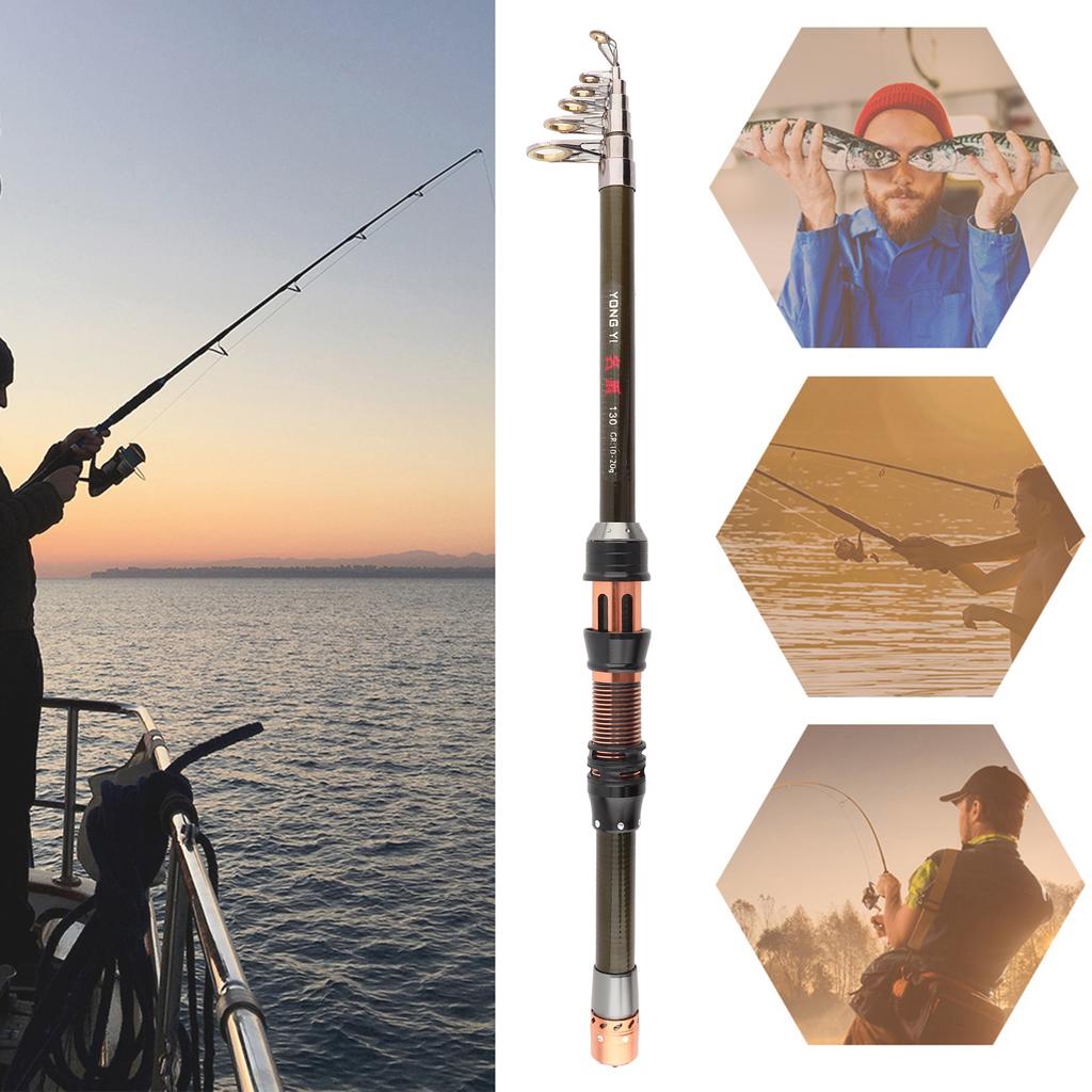 Protable Super Hard Carbon Fishing Rod Ultrashort Section Mini Telescopic Sea Pole 1.3M