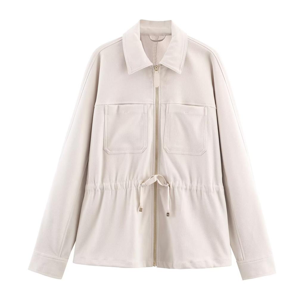 Cross-border Women's Clothing Wholesale, European and American Style 2025 Autumn and Winter New Loose Coat Top + Straight Slim Pants Set
