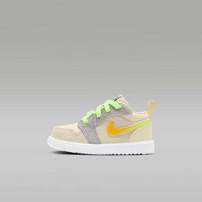 Jordan 1 Leather Toddler Shoes Yellow Infant And Toddler 23.5
