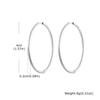 Wind stainless steel geometric large plain ring earrings plated with 18k gold simple earrings women's multi-specification 2mm, 4mm