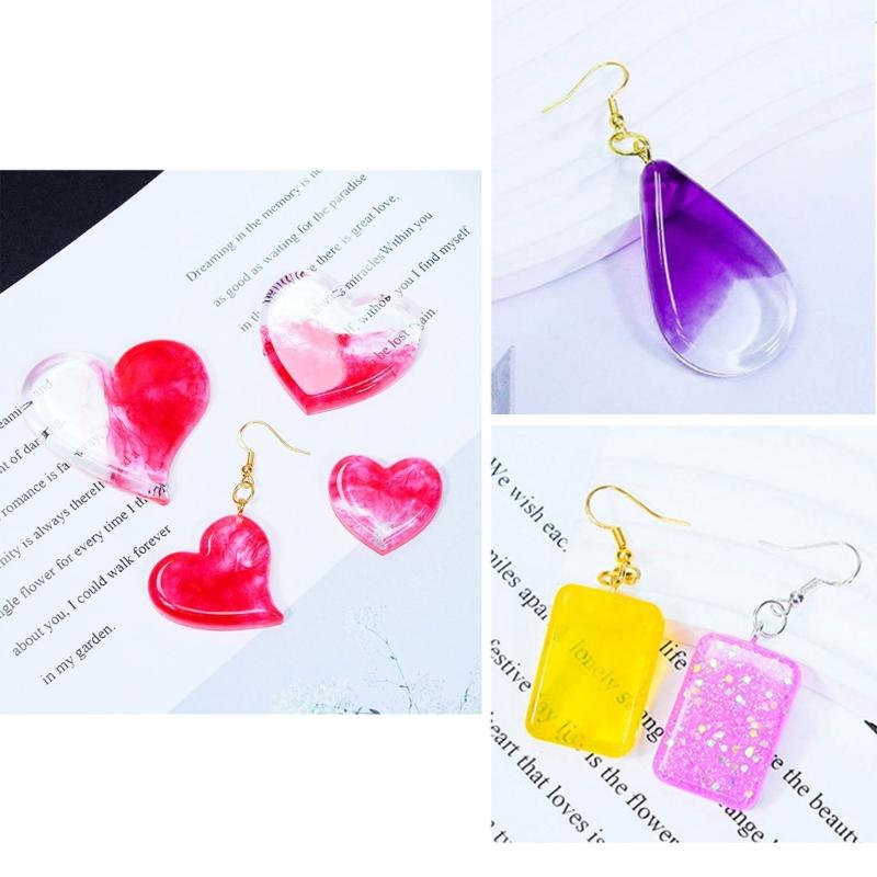 DIY Drop Earring Mold 3D Resin Pendants Moulds Fashionable Ear Jewelry Molds Silicone Material for Hand-Making Earrings