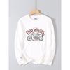 Foreign Trade Surplus American Retro Motorcycle Print Cotton Washed T-Shirt for Men, Spring and Autumn Loose Casual Long-Sleeve Base Shirt