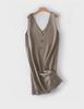 Women's Sleeveless Knit Vest Dress for Spring & Fall 2024 - Mid-Length, Loose, Over-the-Knee Style