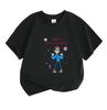 Kids Boys Girls 100% Cotton Crew Neck Short Sleeve T-Shirt, Funny Cartoon Guy Double Thumbs Up Printed Casual Top, Cute Smiley Sparkle Lightning