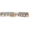 Outdoor Sofa Set with Cushions 9 Pcs Natural and Light Grey