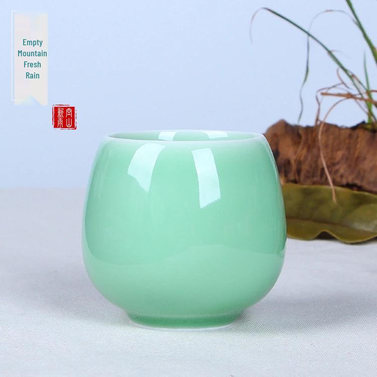 Rain in the Mountains Celadon Ceramic Travel Mug: Creative and Practical Gift