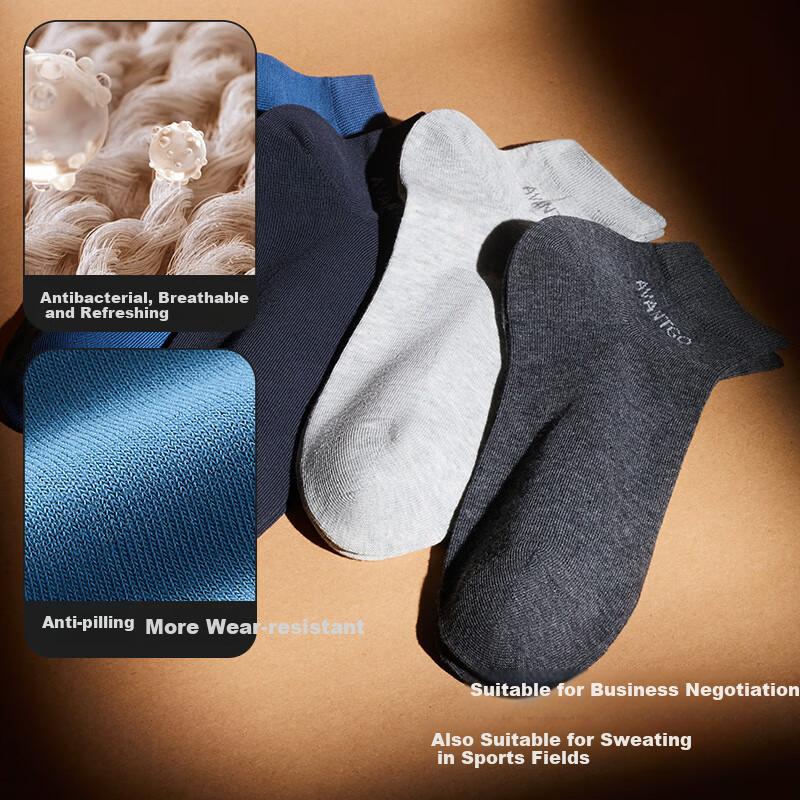 HLA [Light Business] Men's Short Cotton Socks, Pure Cotton 100% Deodorizing Business Casual Ankle Socks, 6 Pairs Pack