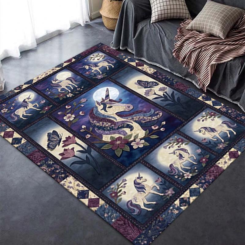 2025 New Unicorn Animal Carpet Rug for Living Room Bedroom Home Sofa Decoration,Kids play Non-slip Floor Mat133