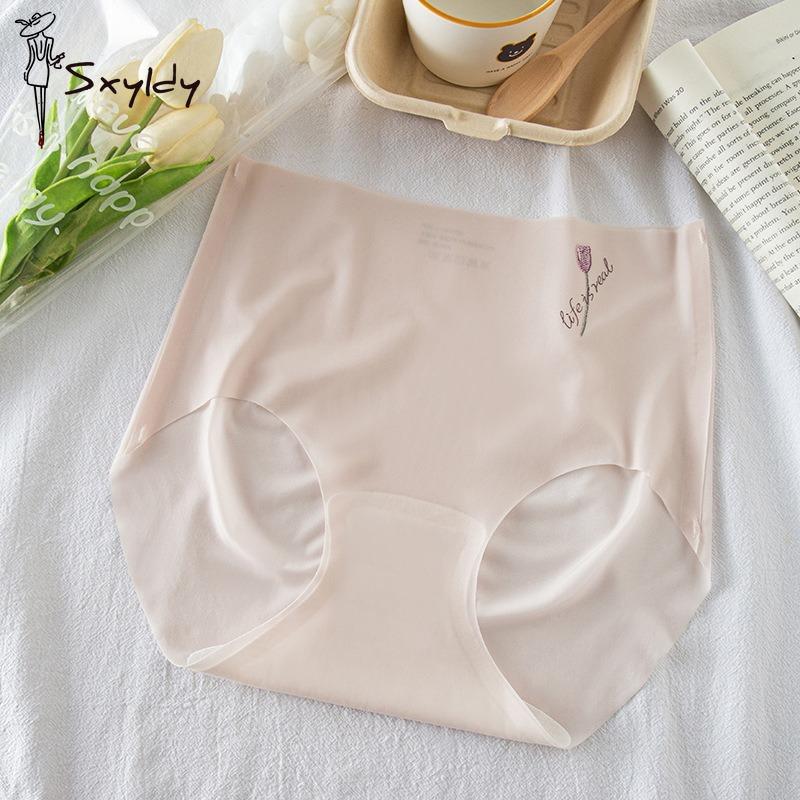 

Женское бесшовное нижнее белье Ice Silk, ультратонкие дышащие трусы средней посадки для женщин XL розовый
