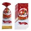 Set 50/100 Buc Pungi Cadou Bomboane Crăciun Cu Design Moș Crăciun Pentru Decorațiuni Petrecere Xmas Navidad Consumabile Ambalare Biscuiți Favore