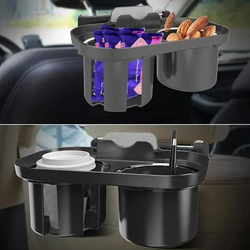Universal Car Headrest Cup Holder Seat Back Organizer Car Rear Seat Snack Tray Double Cup Holder Car Interior Accessories