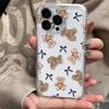 Cute Teddy Bear Bow Transparent Case For Samsung Galaxy S26 S25 S24 Ultra S23 FE S22 S21 S20 Plus A73 A72 A71 A53 A52 A51 Cover
