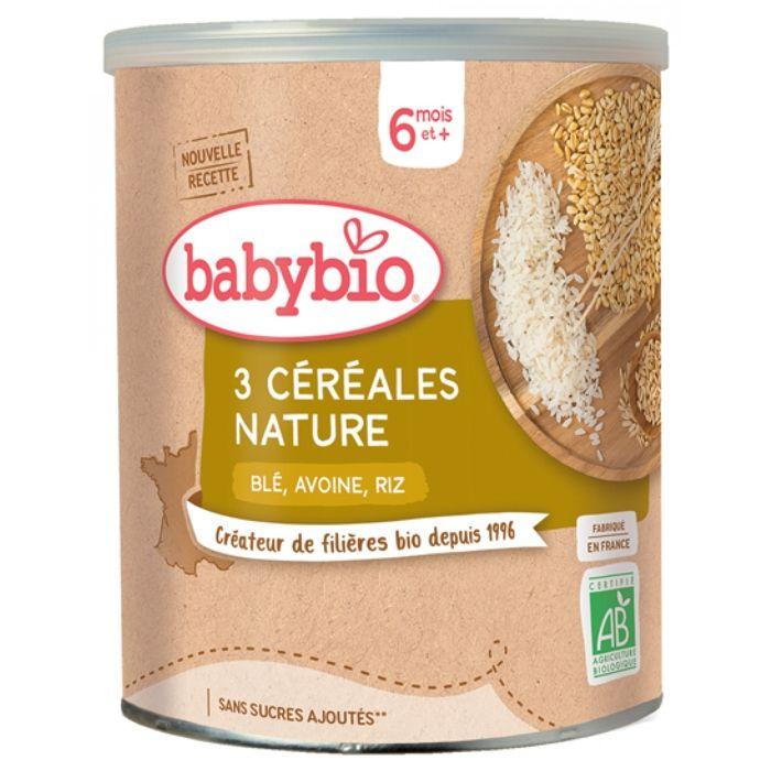 Babybio 3 céréales nature 6 mois et + 220g