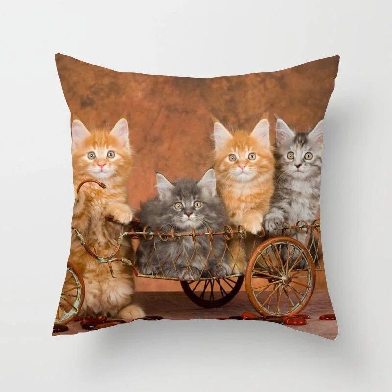 Cute Cat Sofa Pillowcase Cushion Cover     Bed Home Living Room Car Office