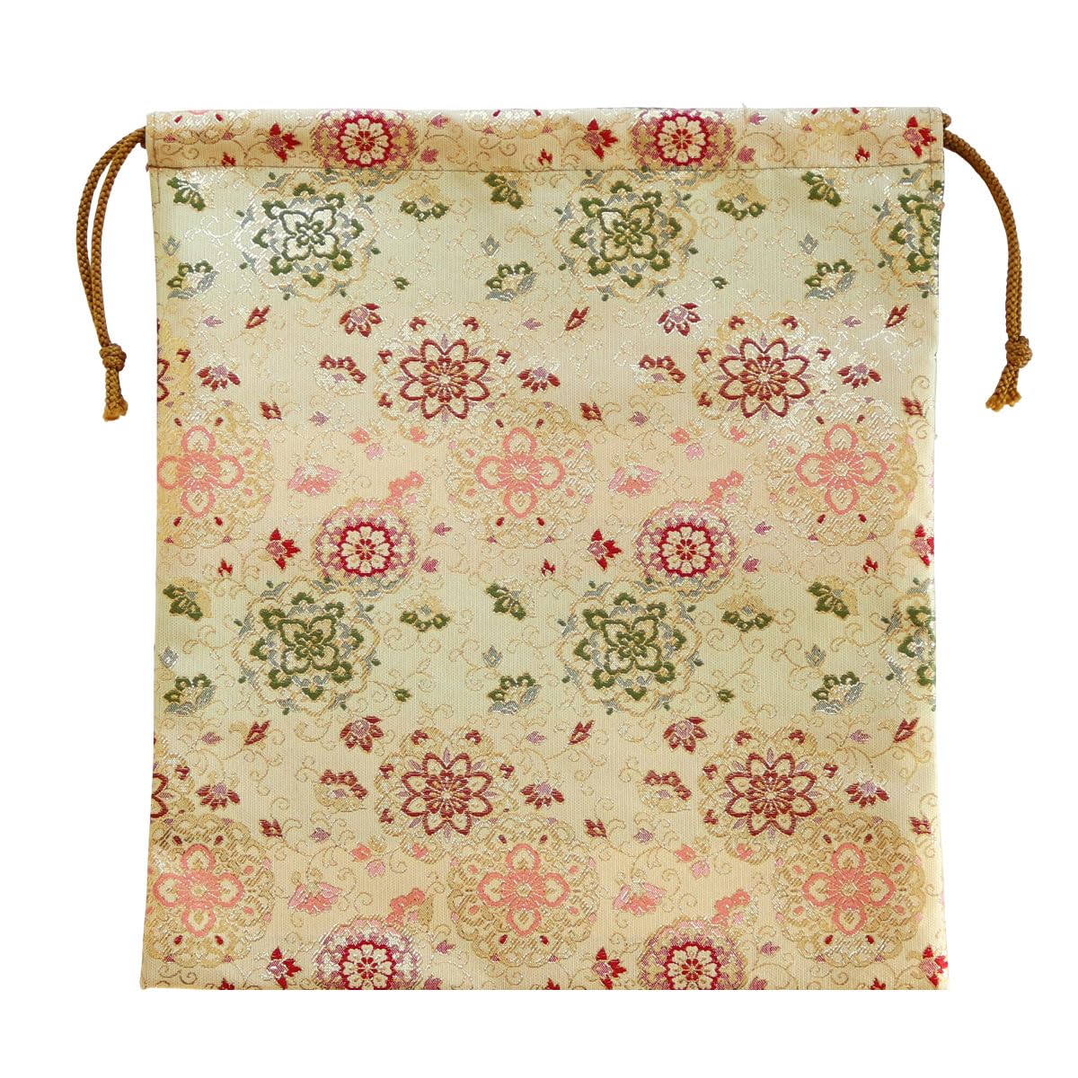 

Золотой парчовый мешочек на шнурке, квадратный, мешок, золотая парча, цветочный арабесковый узор, золотой