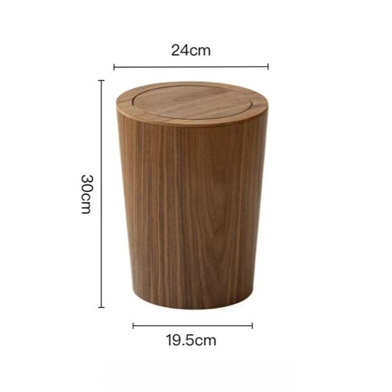 

Wooden Waste Bins Bedroom Large Capacity Trash Cans Modern Living Room Round Garbage Can Nordic Bathroom Litter Bin with Lid