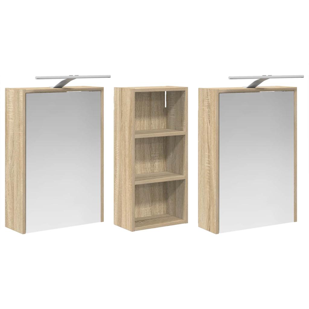 Bathroom Cabinet Set 3 pcs 116 x 16 x 62.5 cm Engineered Wood