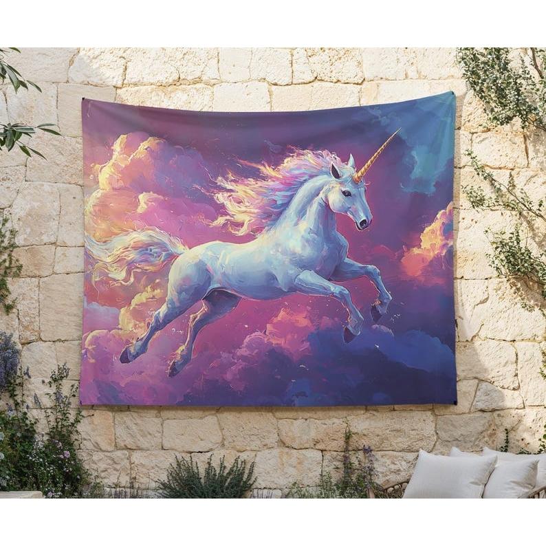 Shiny Unicorn tapestry 75x100 чёрный