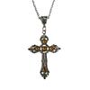 European and American retro simple fashion gothic black gem ruby cross pendant men's women's necklace