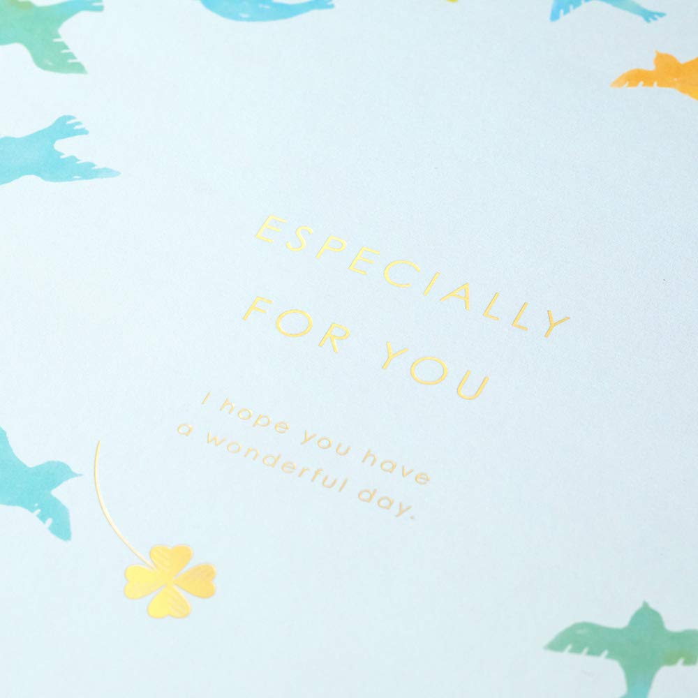 Midori Colored Paper with Bird 33257006 Tri-fold Ribbon, Pattern,