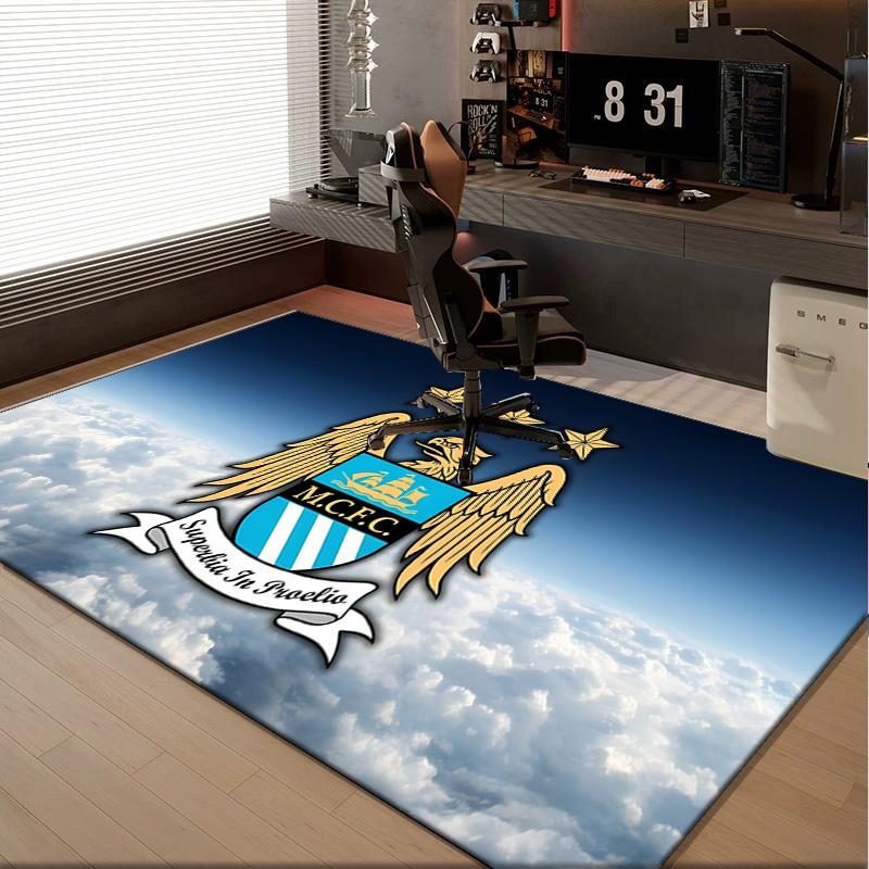 1PC rug Football Manchester Crest Carpet, Chair Rug,Area Rug for Office Bedroom living rooms bedroom, Doormat decor Christmas fan gifts