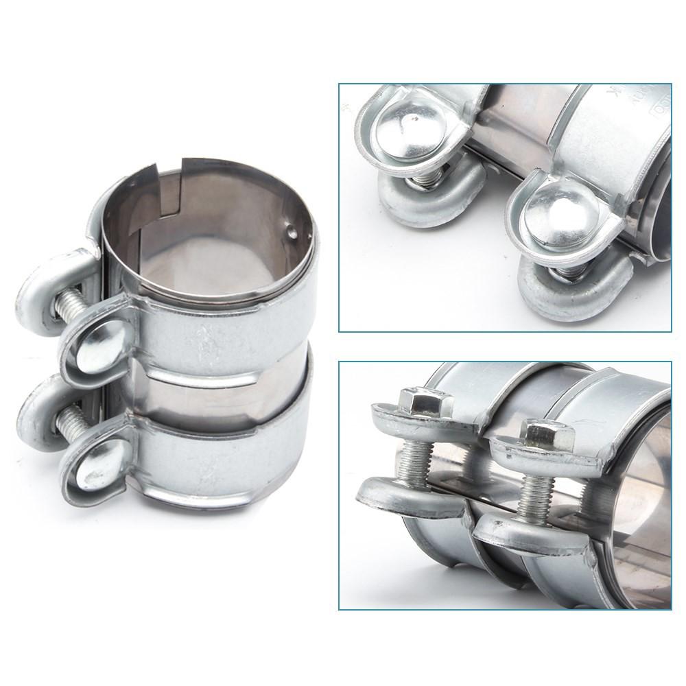 Fascetta di Scarico 2 pollici/2,5 pollici, Giunto a Sovrapposizione+Bulloni Fascetta Flange per Sigillatura Sicura, per Silenziatori Tubi di Scarico Sistemi Catback