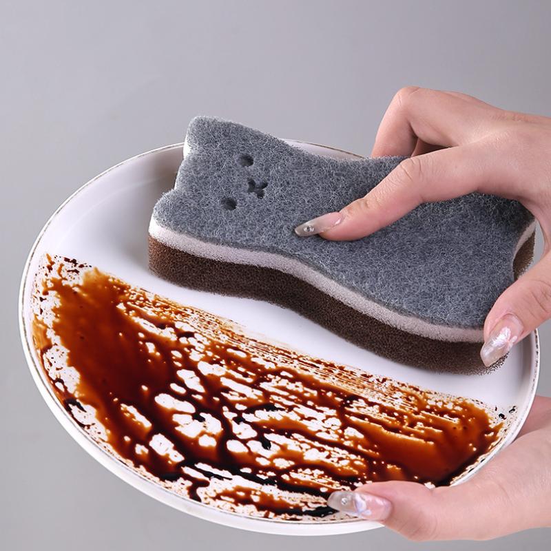 4pcs Thick Cute Cat Sponge Set for Kitchen - Durable Dishwashing & Cleaning Tools