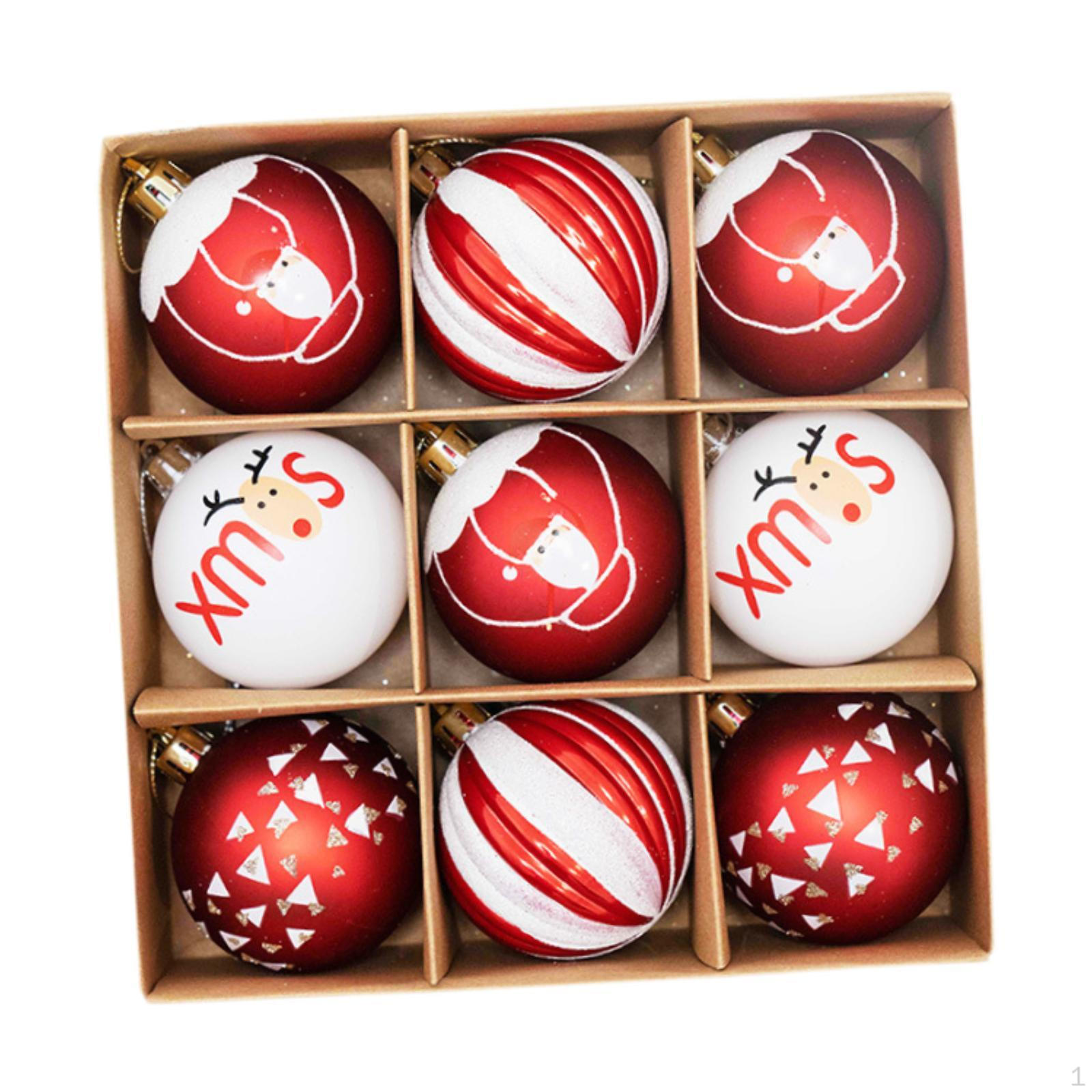

9 штук 2,3-дюймовые елочные шары, рождественские подвесные украшения, декоративные для стола Style B