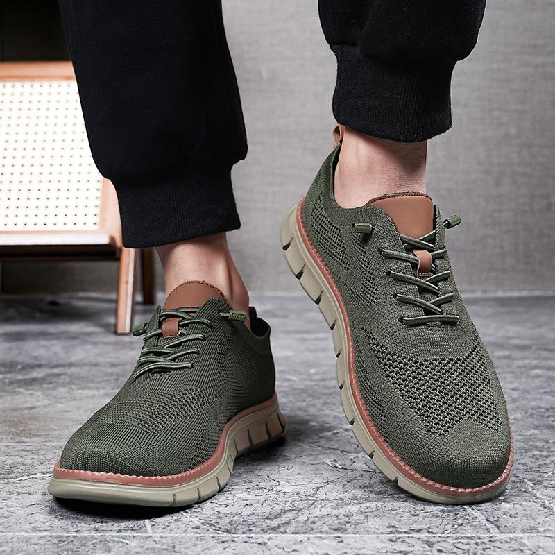 Men's Lightweight Breathable Flyknit Casual Loafers Plus Size Shoes